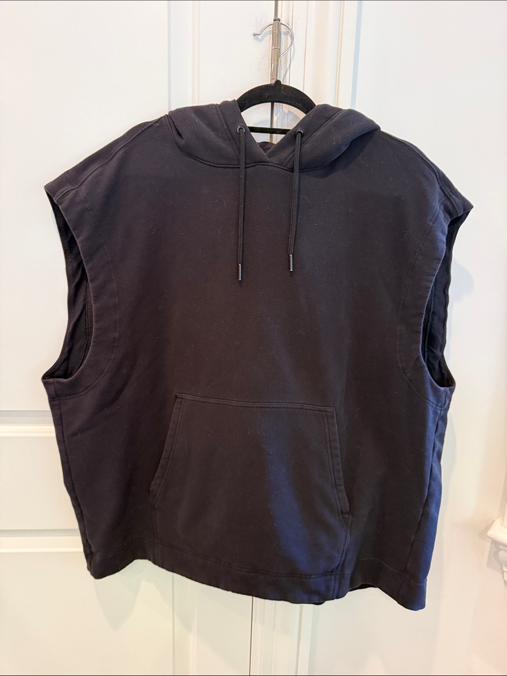 Athleta Black Retroplush Cocoon Hoodie Pullover with Kangaroo Pocket Size 1X